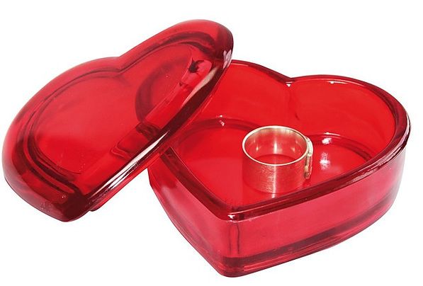 KOZIOL Sissi Heart czerwone - pudełko na biżuterię plastikowe
