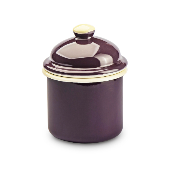 Puszka / Pojemnik na produkty sypkie emaliowany OLKUSKIE WYROBY EMALIOWANE 0,5 l OWE Eggplant