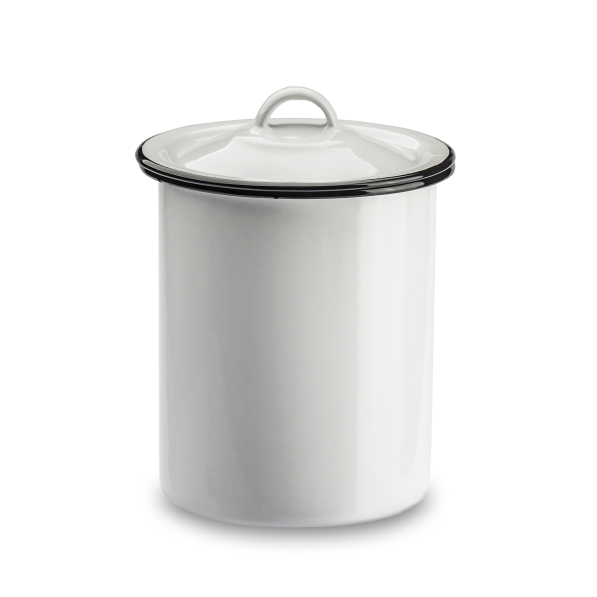 Puszka / Pojemnik na produkty sypkie emaliowany OLKUSKIE WYROBY EMALIOWANE 1,7 l OWE White