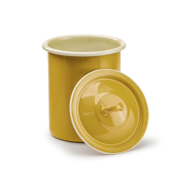 Puszka / Pojemnik na produkty sypkie emaliowany OLKUSKIE WYROBY EMALIOWANE 1,7 l OWE Yellow