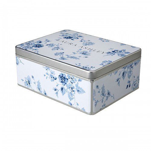 Puszka / pojemnik na ciastka metalowa LAURA ASHLEY CHINA ROSE BIAŁA 