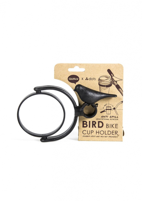 QUALY Sparrow Bike czarny - uchwyt na kubek do roweru plastikowy