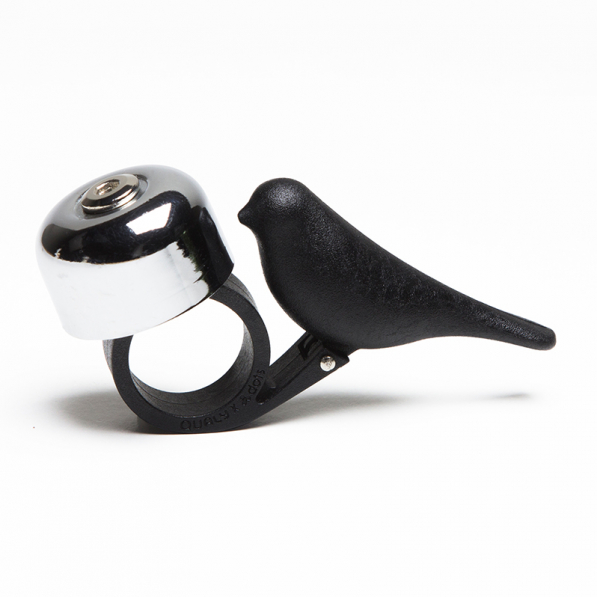 QUALY Sparrow Bird czarny - dzwonek rowerowy 