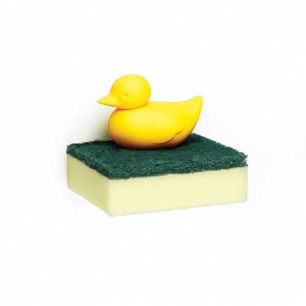 QUALY Duck żółty - uchwyt na gąbkę plastikowy