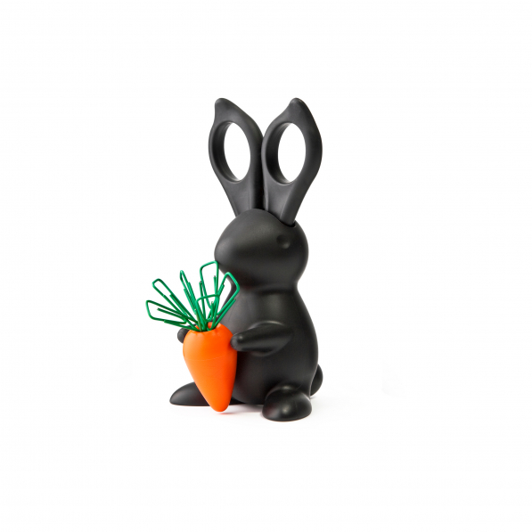 QUALY Królik Bunny i Marchewka czarny - organizer na biurko plastikowy