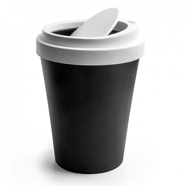 QUALY Mini Coffee 3,7 l czarny - kosz na śmieci plastikowy 