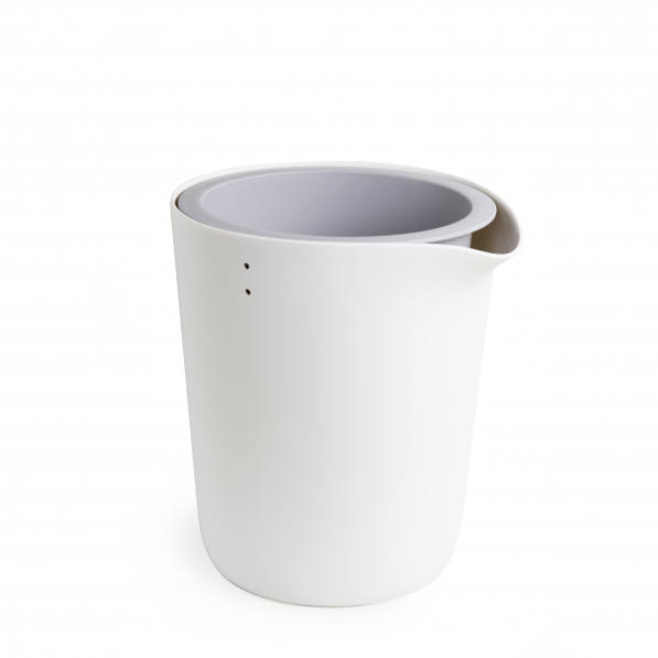 QUALY Oasis Round Pot L 30 cm biała - doniczka samonawadniająca plastikowa 