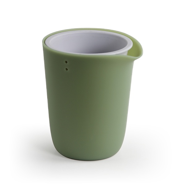 Qualy Oasis Round Pot S 20 cm zielona - doniczka samonawadniająca plastikowa