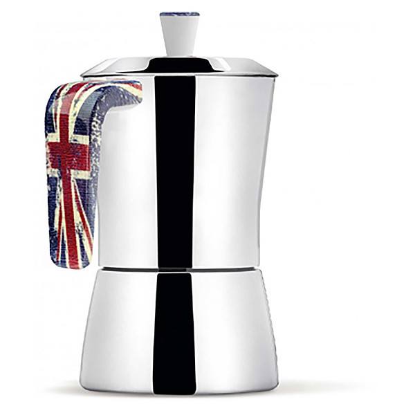GIANNINI Tua Union Jack na 6 filiżanek espresso wielokolorowa - rączka i uchwyt do kawiarki plastikowe 