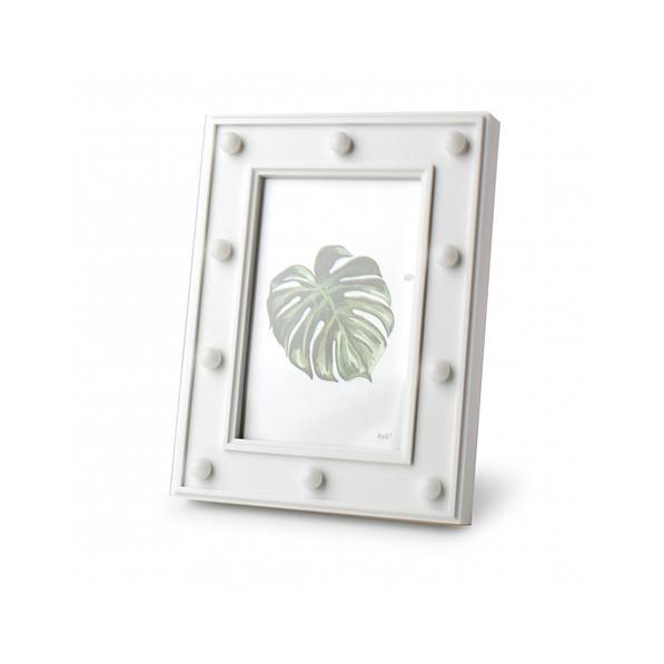 Ramka na zdjęcia led plastikowa MONSTERA BIAŁA 16 x 21 cm
