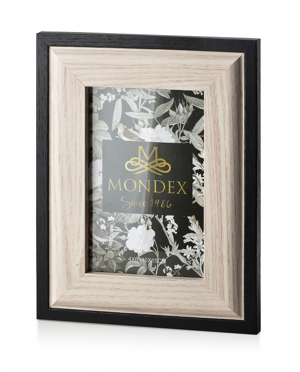Ramka na zdjęcia z płyty MDF MONDEX ADI CZARNO-BEŻOWA 10 x 15 cm