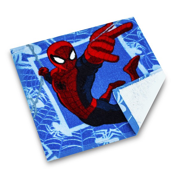 Ręcznik dla dzieci do rąk bawełniany FARO MARVEL SPIDER MAN SPIDER NIEBIESKI 30 x 30 cm