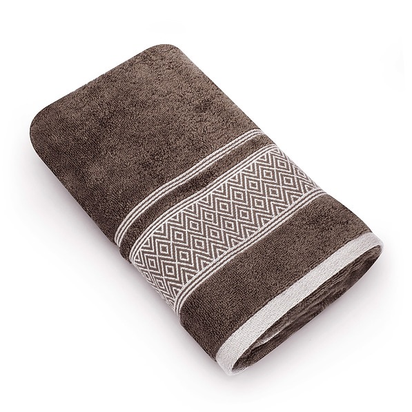 Ręcznik kąpielowy bawełniany MISS LUCY SANNY BRĄZOWY 70 x 140 cm