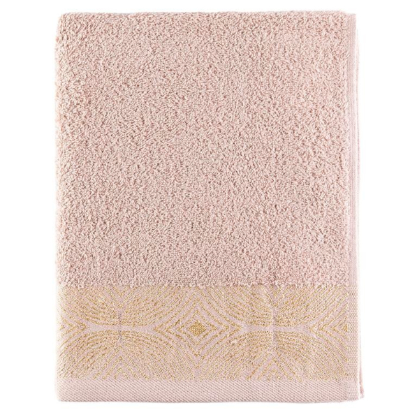 Ręcznik kąpielowy łazienkowy bawełniany MISS LUCY CARLOS BEŻOWY 70 x 140 cm