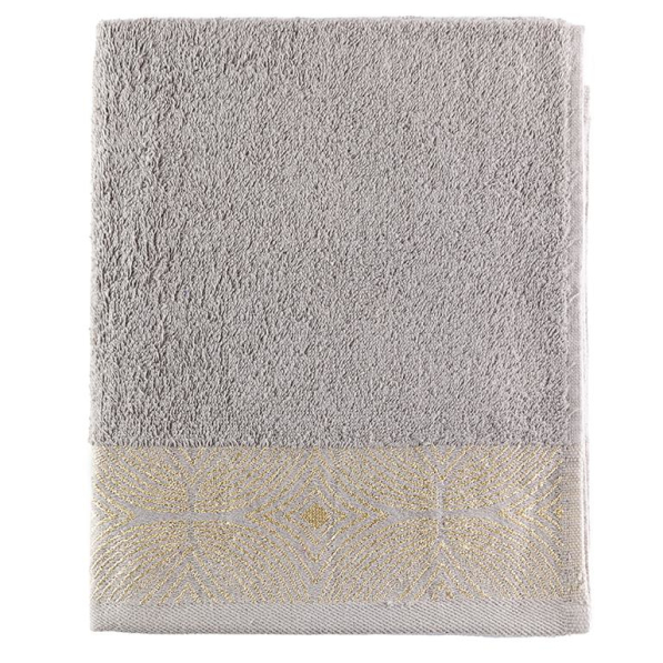 Ręcznik kąpielowy łazienkowy bawełniany MISS LUCY CARLOS JASNOSZARY 70 x 140 cm