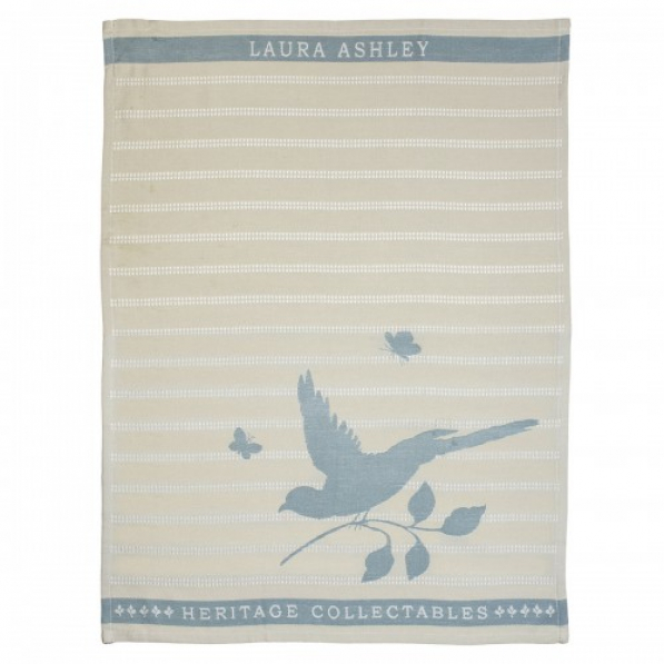 Ręcznik kuchenny bawełniany LAURA ASHLEY HERITAGE COBBLE BIRD BEŻOWY 50 x 70 cm 