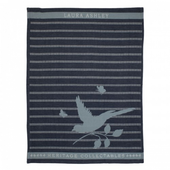 Ręcznik kuchenny bawełniany LAURA ASHLEY MIDNIGHT BIRD GRANATOWY 50 x 70 cm 