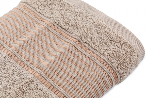 Ręcznik łazienkowy bawełniany MISS LUCY ESTERA BEŻOWY 70 x 140 cm