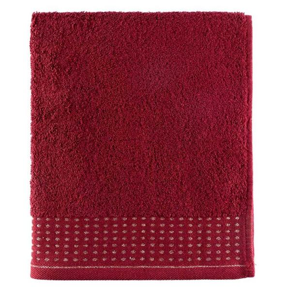 Ręcznik łazienkowy bawełniany MISS LUCY FELIPE CIEMNOCZERWONY 50 x 90 cm