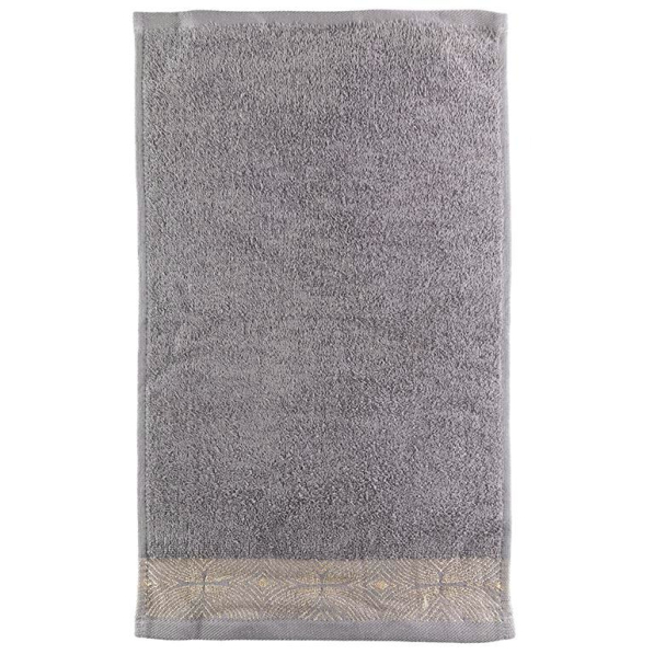 Ręcznik łazienkowy do rąk bawełniany MISS LUCY CARLOS SZARY 30 x 50 cm