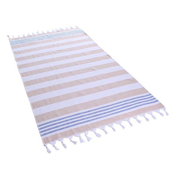Ręcznik plażowy bawełniany DECOKING SANTORINI BEŻOWY 90 x 170 cm