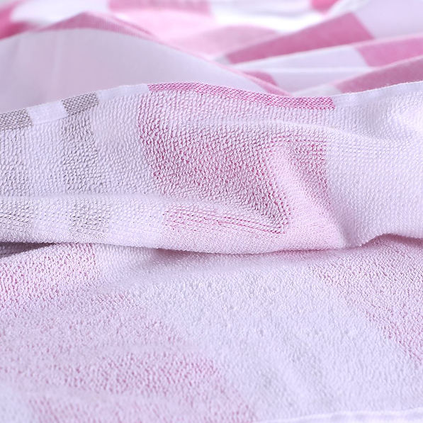 Ręcznik plażowy bawełniany DECOKING SANTORINI RÓŻOWY 90 x 170 cm