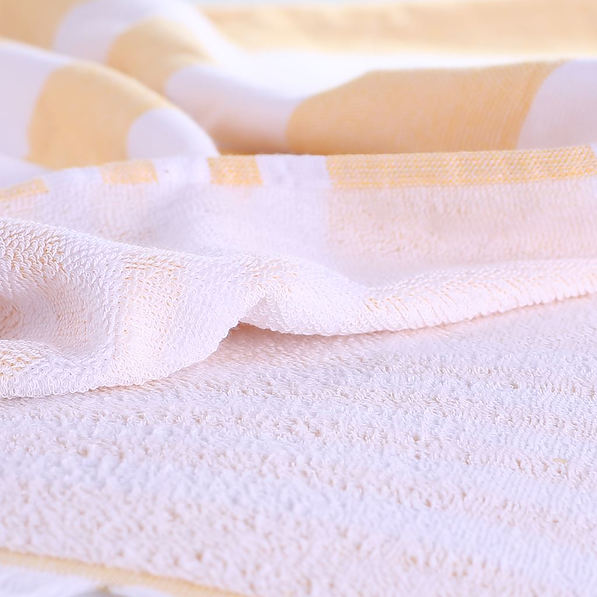 Ręcznik plażowy bawełniany DECOKING SANTORINI ŻÓŁTY 90 x 170 cm