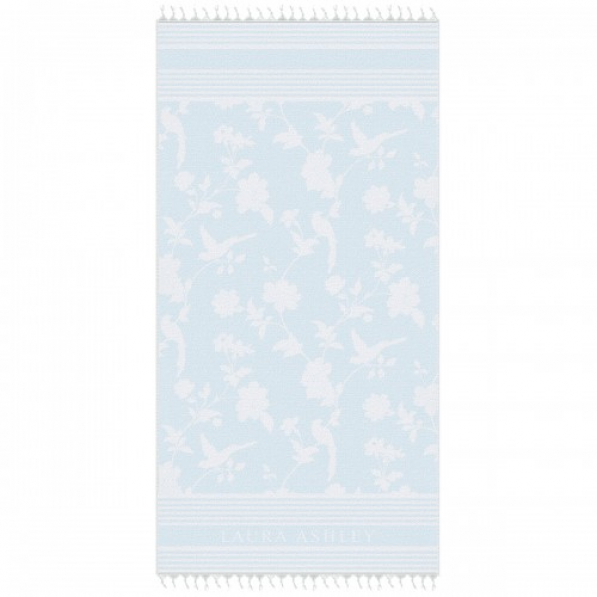 Ręcznik plażowy poliestrowy LAURA ASHLEY HAMMAM BLUE BŁĘKITNY 90 x 180 cm