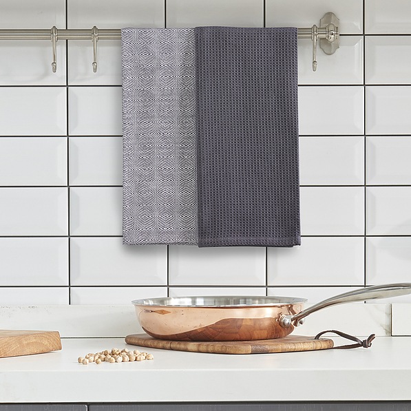 Ręczniki kuchenne bawełniane DECOKING KIT LOUIE CIEMNOSZARE 50 x 70 cm 3 szt.