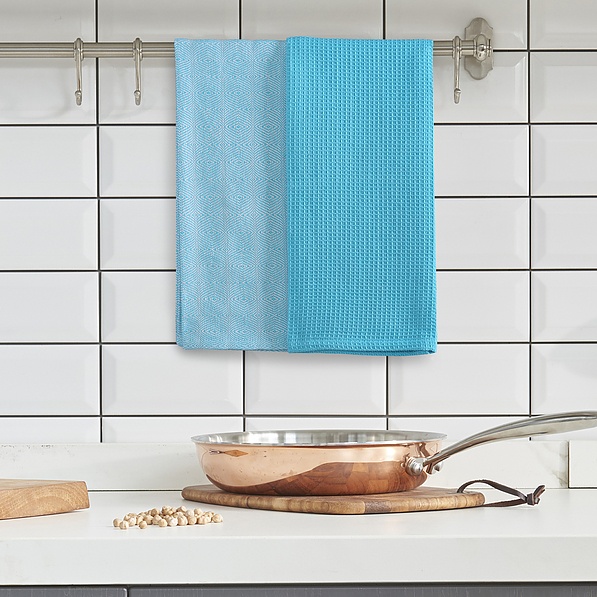 Ręczniki kuchenne bawełniane DECOKING KIT LOUIE TURKUSOWE 50 x 70 cm 3 szt.