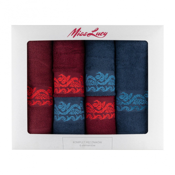 Ręczniki łazienkowe bawełniane MISS LUCY EMBROIDERY 6 szt.