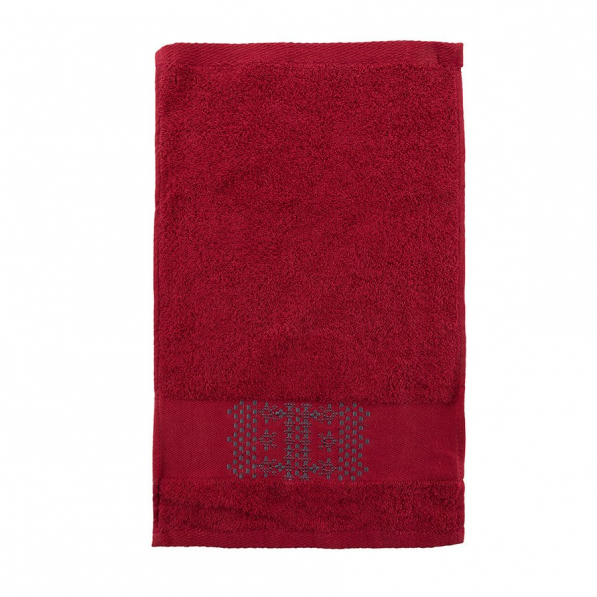Ręczniki łazienkowe bawełniane MISS LUCY MERRY BORDOWE 3 szt.