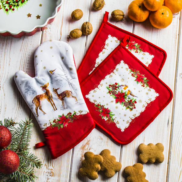 Rękawica kuchenna bawełniana z łapkami CHRISTMAS MELODY