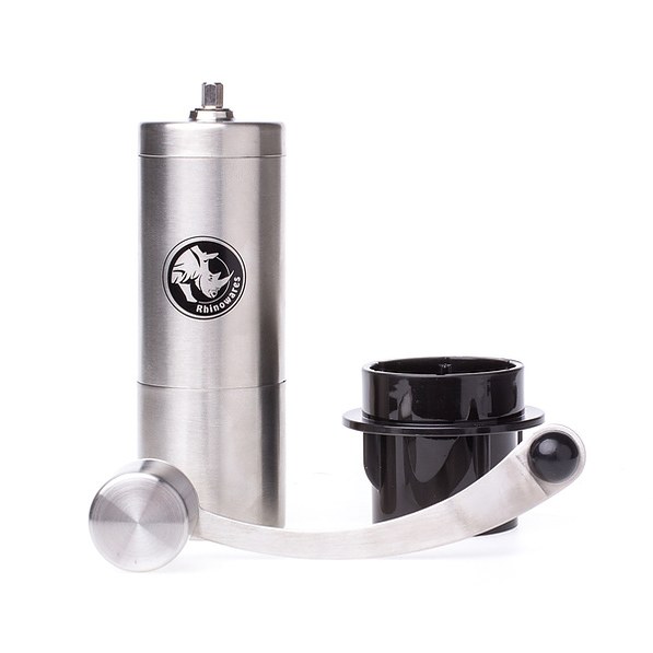 Młynek do kawy ręczny ze stali nierdzewej z adapterem do AeroPress RHINOWARES HAND COFFEE GRINDER