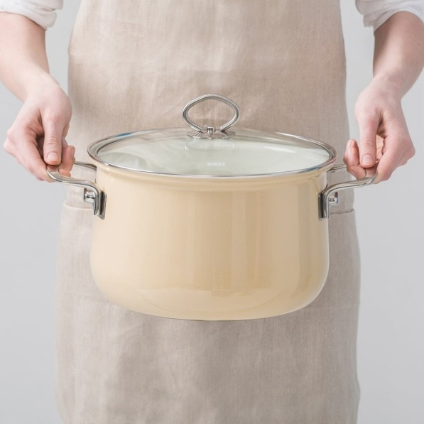 RIESS Nouvelle Cappuccino 6,5 l - garnek emaliowany z pokrywką