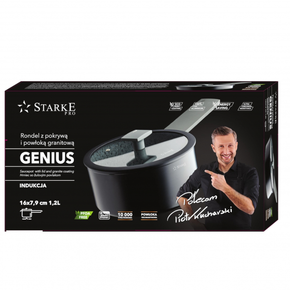 Rondel aluminiowy z pokrywką STARKE PRO GENIUS 1,2 l