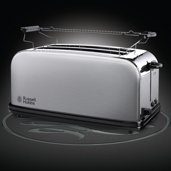 RUSSELL HOBBS Adventure Four Slice Long Slot 1600 W - toster / opiekacz do kanapek elektryczny ze stali nierdzewnej