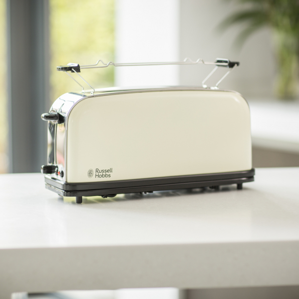 RUSSELL HOBBS Colours Plus Classic Cream Long Slot 1000 W kremowy - toster / opiekacz do kanapek elektryczny ze stali nierdzewnej
