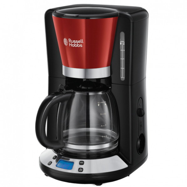 RUSSELL HOBBS Colours Plus Flame Red Coffe Maker 1100 W czerwony - ekspres do kawy przelewowy ze stali nierdzewnej