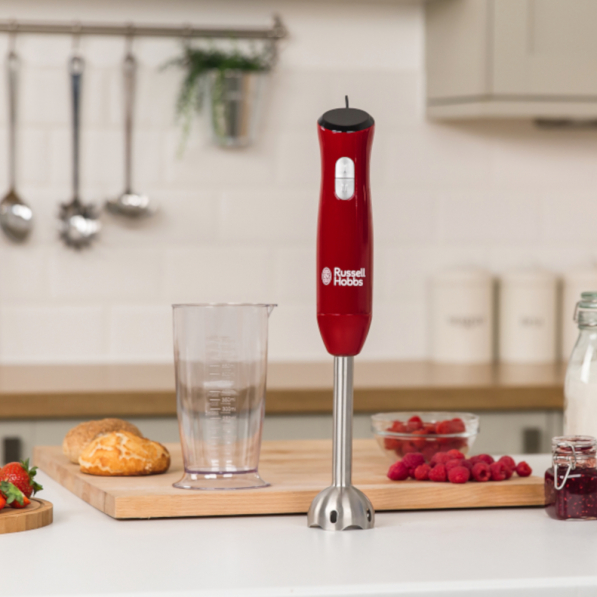 RUSSELL HOBBS Desire Hand Blender 500 W bordowy - blender kuchenny ręczny ze stali nierdzewnej