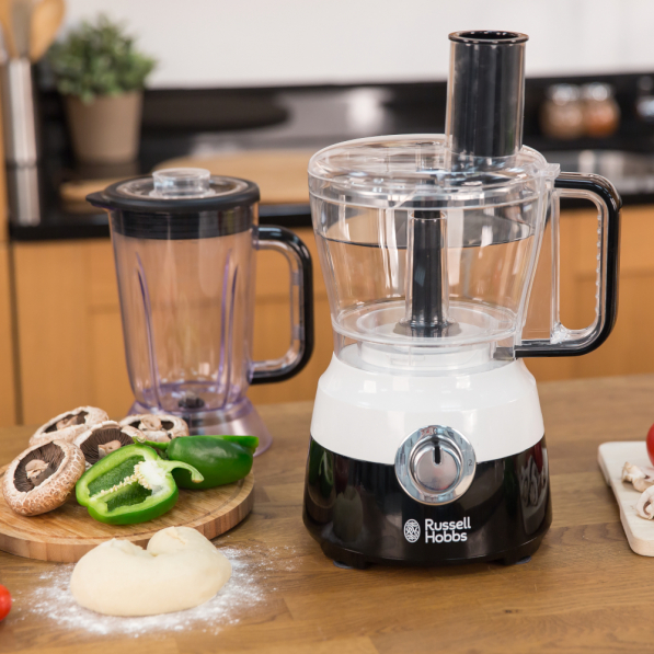 RUSSELL HOBBS Horizon Food Processor 600 W biało-czarny - rozdrabniacz wielofunkcyjny 