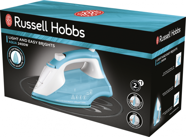 RUSSELL HOBBS Light And Easy Brighs Aqua 2400 W - żelazko parowe