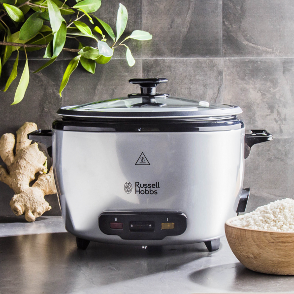 RUSSELL HOBBS Maxicook 1000 W srebrny - garnek do gotowania ryżu elektryczny