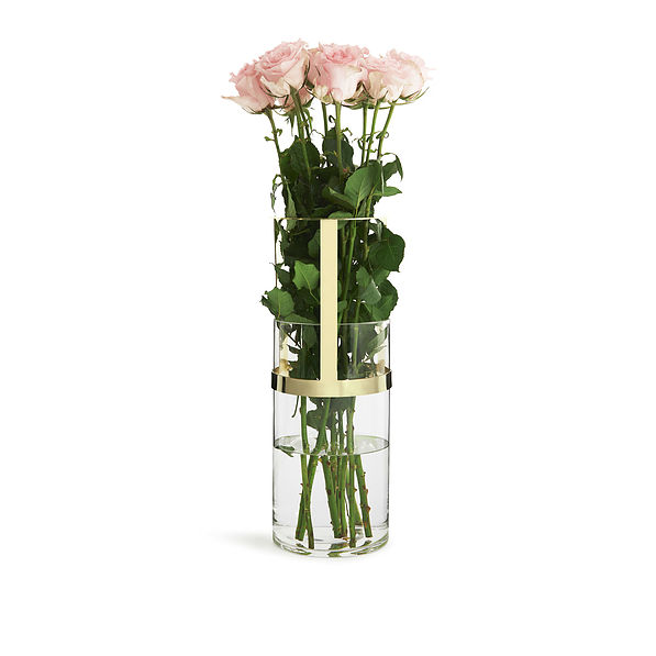 SAGAFORM Interior 28 cm złoty - wazon na kwiaty szklany