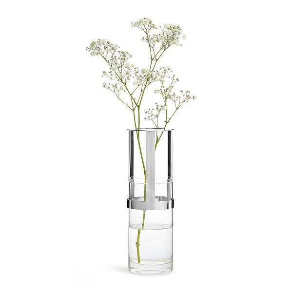 SAGAFORM Interior 15 cm srebrny - wazon na kwiaty szklany