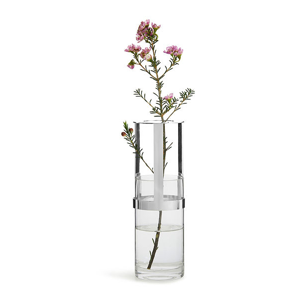 SAGAFORM Interior 15 cm srebrny - wazon na kwiaty szklany