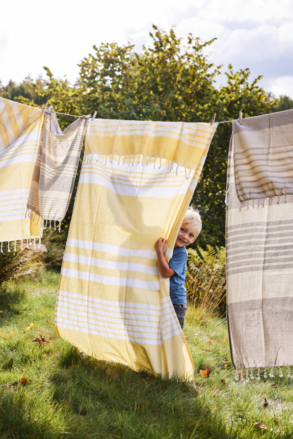 SAGAFORM Outdoor Ella Hamam 250 x 145 cm - ręcznik plażowy szybkoschnący z bawełny organicznej