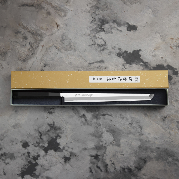 SAKAI TAKAYUKI Byakko 27 cm - nóż japoński Sakimaru ze stali wysokowęglowej z etui