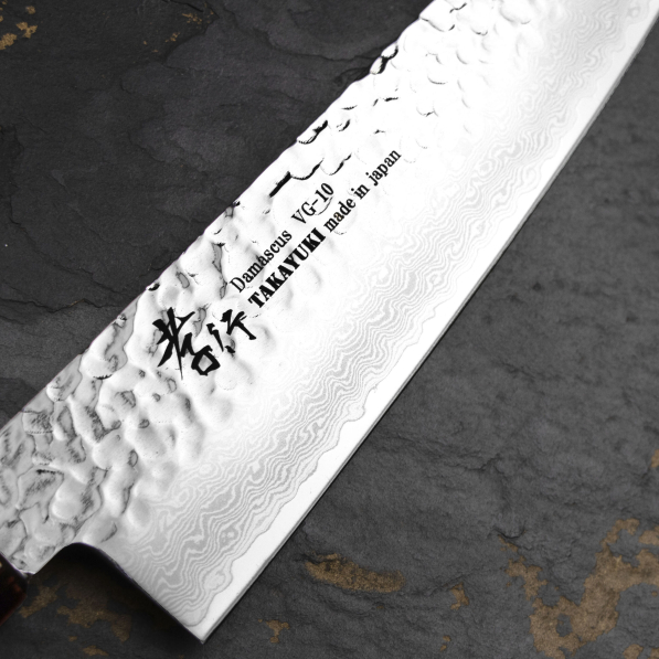 SAKAI TAKAYUKI Nanairo Retro 21 cm - japoński nóż szefa kuchni ze stali damasceńskiej