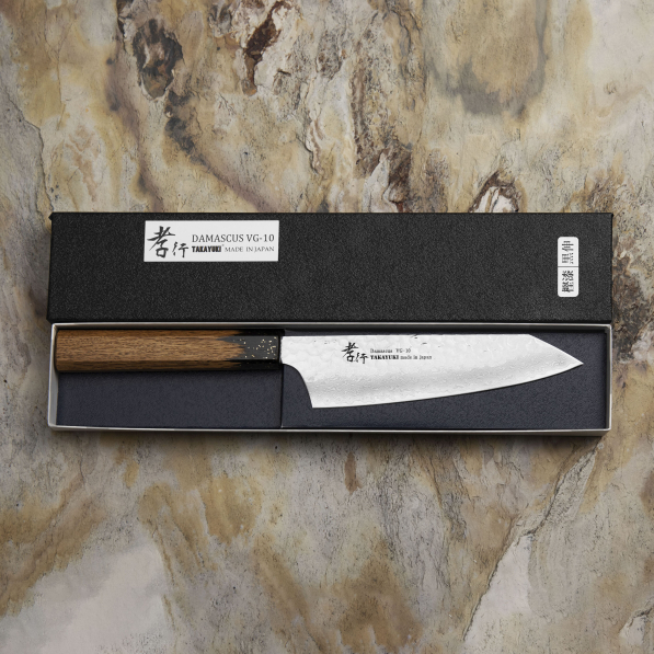 SAKAI TAKAYUKI Urushi Kokushin 16 cm - japoński nóż szefa kuchni ze stali damasceńskiej